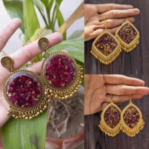 Real Roses Earrings/Jhumky