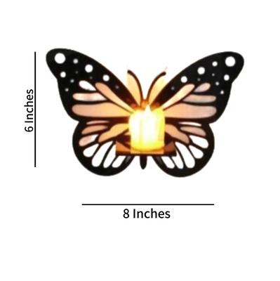 Butterfly Wall Shelves Set of 3 Black MDF