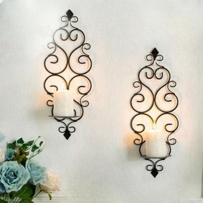 Stylish Iron Wall Sconces with Candles