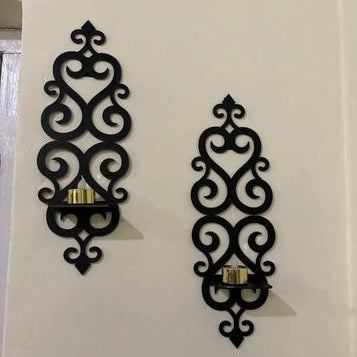 Stylish Iron Wall Sconces with Candles