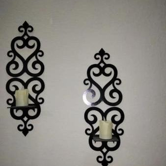 Stylish Iron Wall Sconces with Candles
