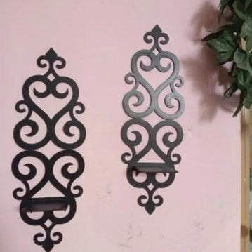Stylish Iron Wall Sconces with Candles
