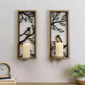 Set of 2 Bird Branch Wall Sconces Candle Holders