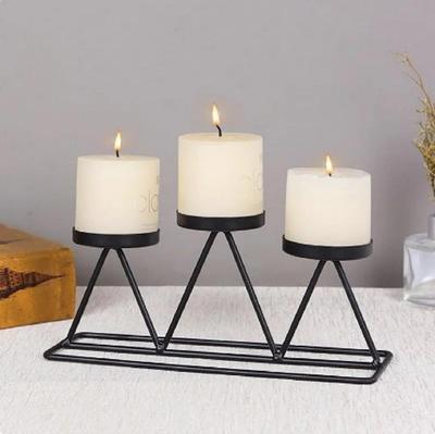 Golden Geometric Candle Stand for Home Decor