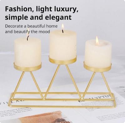 Golden Geometric Candle Stand for Home Decor