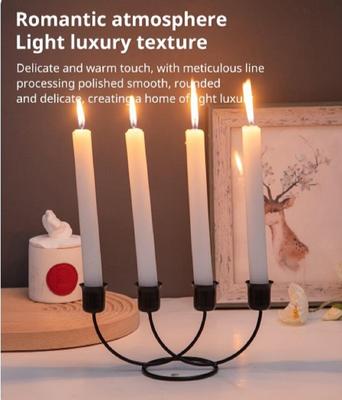 Golden Candle Stand with 4 Cups for Weddings & Home Decor