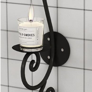 Golden Black Metal Candle Stand 39x12cm Decor