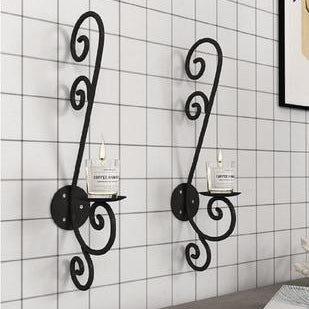 Golden Black Metal Candle Stand 39x12cm Decor