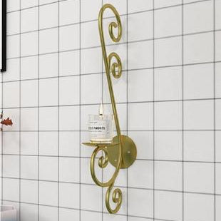 Golden Black Metal Candle Stand 39x12cm Decor