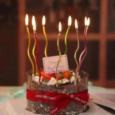 Twisty 6Pcs Metallic Birthday Candles Set