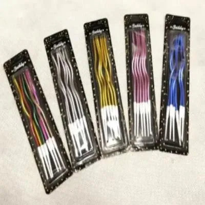 Twisty 6Pcs Metallic Birthday Candles Set