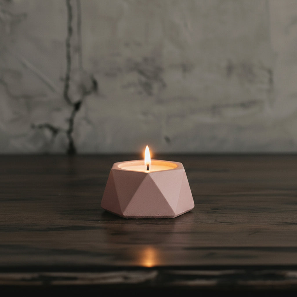 Hexagonal Concrete Candle