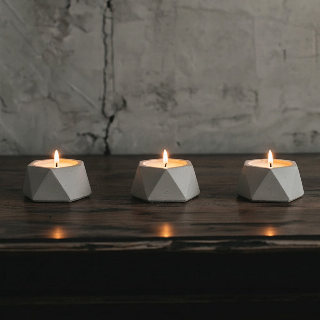 Hexagonal Concrete Candle