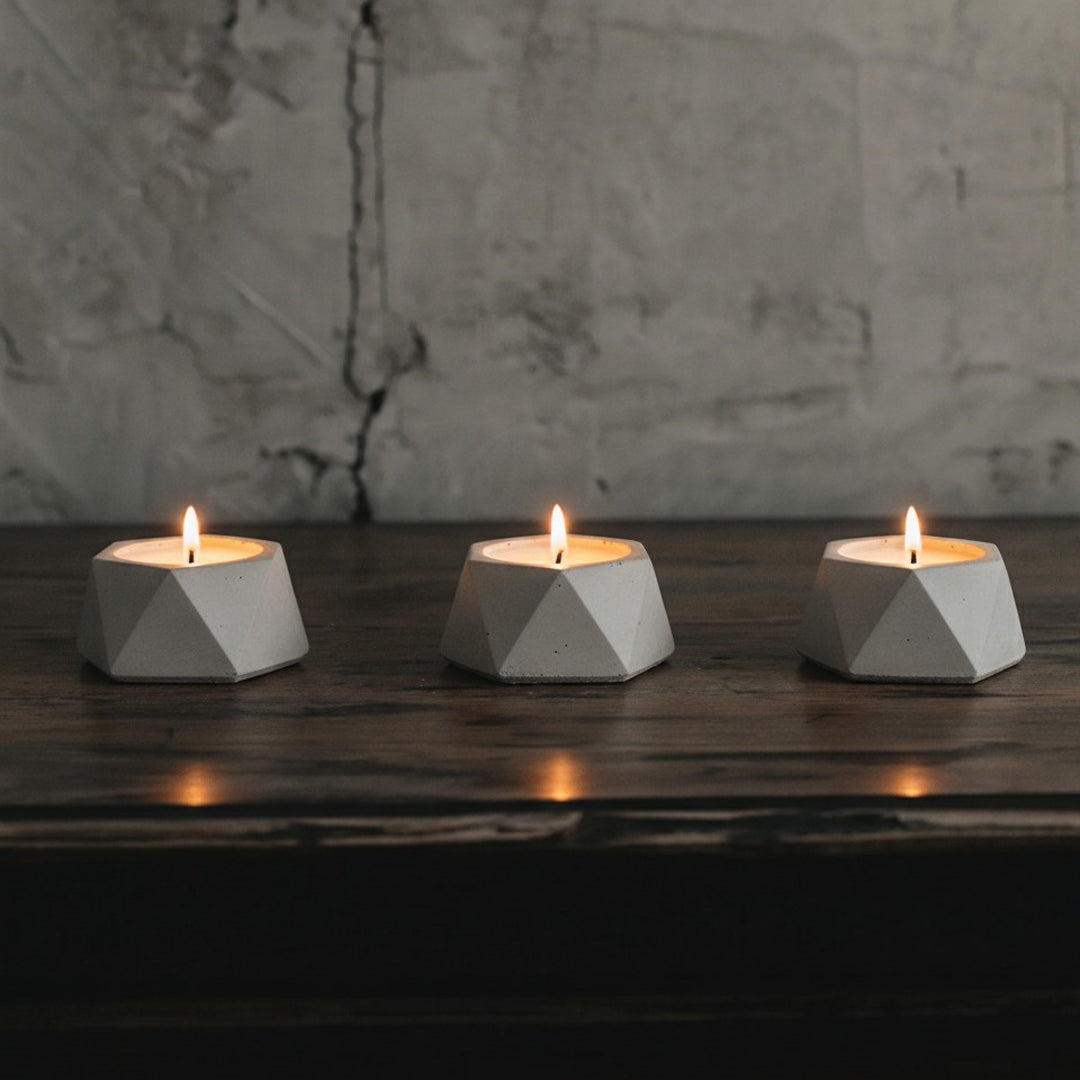 Hexagonal Concrete Candle
