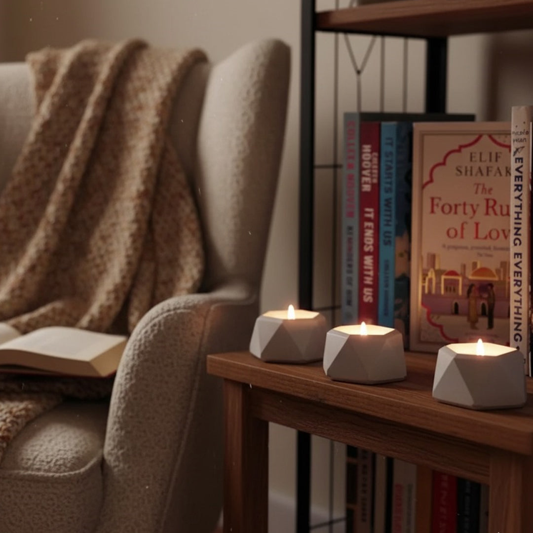 Hexagonal Concrete Candle