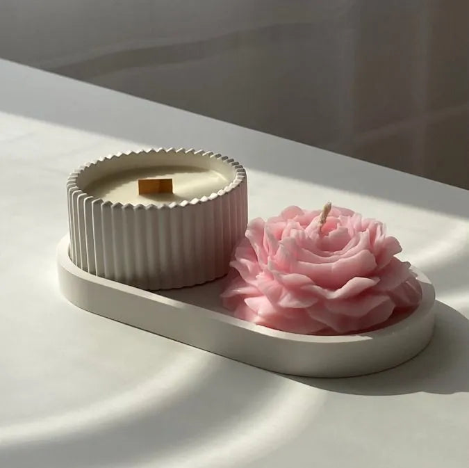 Peony Flower Candle Trio – Scented Home Decor Set
