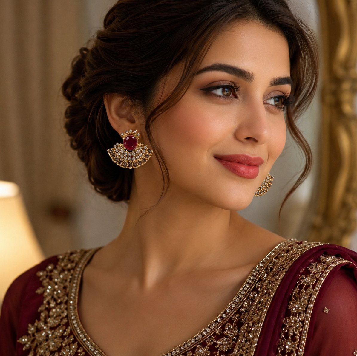 Traditional Stones Stud Earrings for Women