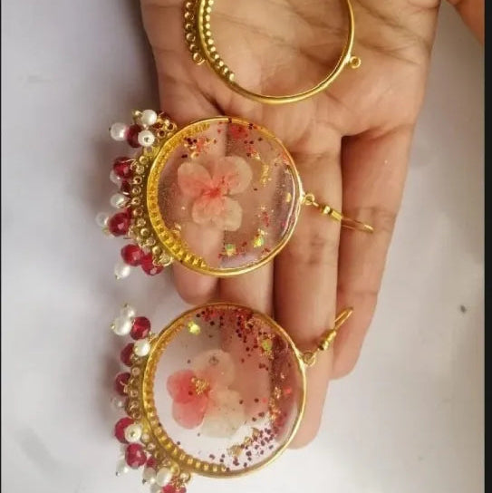 Resin Jhumka Base with Hooks – Handmade Earring Making Supplies | Jewelry Accessories