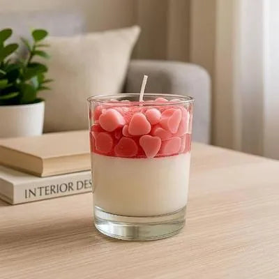 Scented Heart Candle Set 2 Pcs Soy Wax Gift