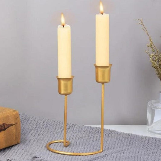 Stylish Golden Candle Stand for Cozy Home Aesthetic
