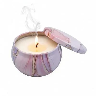 Scented Candles Round Tin Decor Multicolor