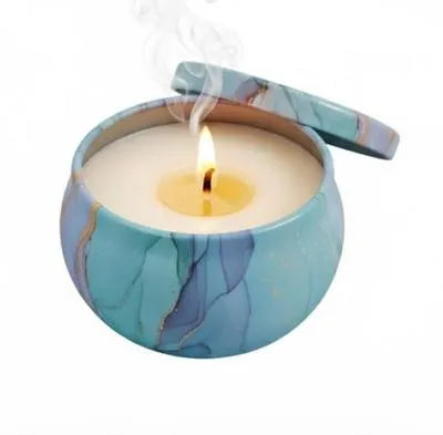 Scented Candles Round Tin Decor Multicolor