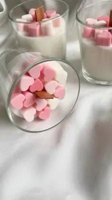Scented Heart Candle Set 2 Pcs Soy Wax Gift