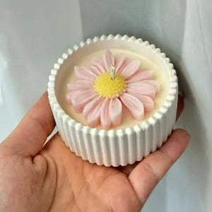 Multicolor Scented Daisy Candles Set of 3